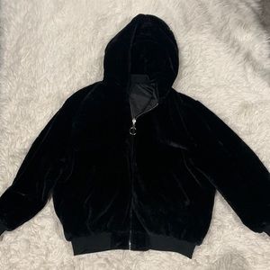 Reversible Oversized Plush and Nylon Jacket